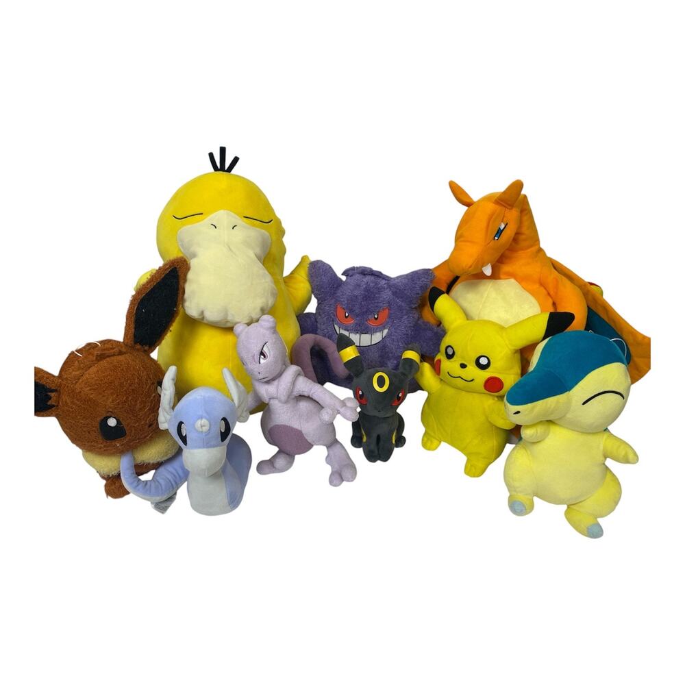 Pokémon Plushie Lot of 9 Bandai, Pokemon, Pikachu, Psyduck, etc